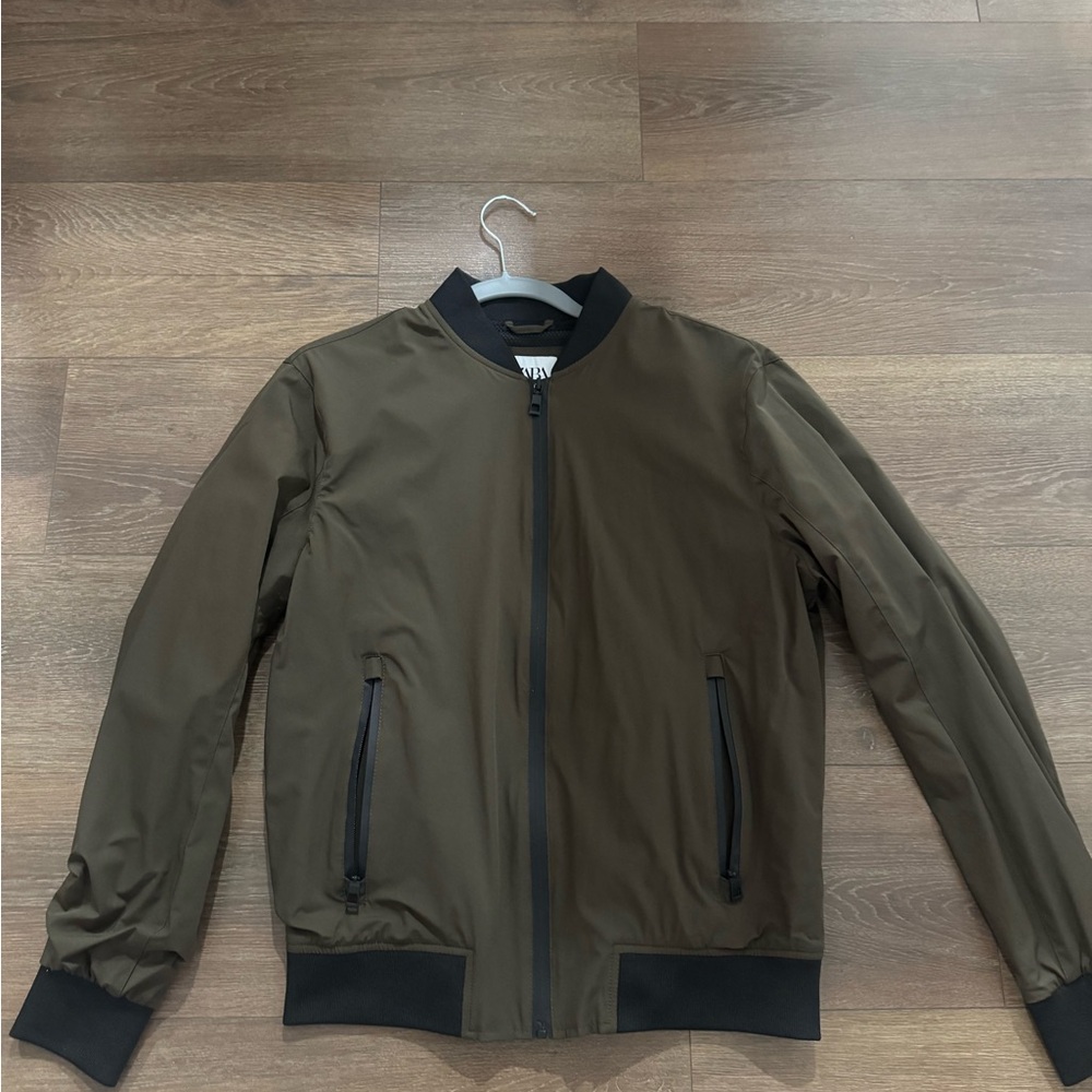 Zara Men's Khaki Bomber Jacket